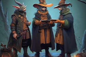 draw a custom dnd character art unique heroes, adventurer