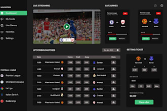 build sport bet app website, sport streaming, fantasy sport app