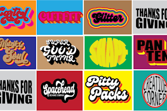 vintage retro 70s style  logo design and t shirt design