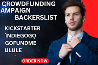 provide a well verified backers list for your indiegogo kickstarter gofundme
