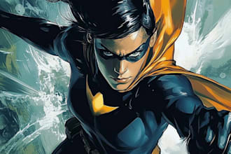 draw a cover art or comic cover art