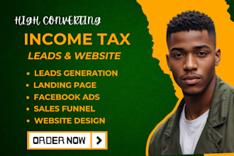 income tax leads income tax website tax branding income tax sales funnel tax
