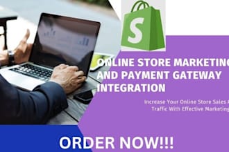 increase your online store sales with effective marketing and integrate payment