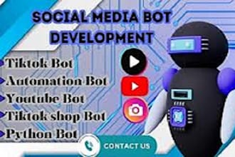 create automated tiktok bot, live streaming bot, instagram api bot, youtube bot