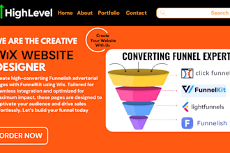 do funnelish advertorial product wix landing page sales page, sales funnel page