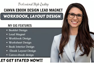 canva ebook design lead magnet canva workbook ebook formatting and layout design