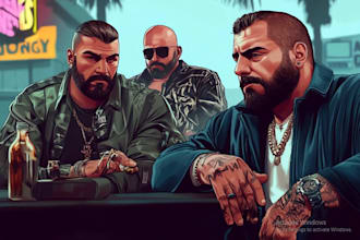 draw game style and gta character illustration for you