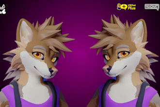 do custom vrchat avatar, vrc character, vtuber model, 3d furry model for vrchat