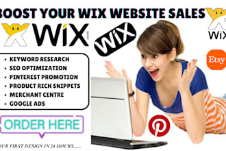 promote shopify etsy ebay wix to 3,6 million pinterest wix website seo optimize