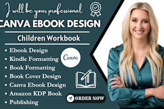 canva ebook design, children workbook, journal, booklet design for amazon KDP