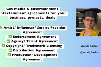 draft artist, influencer, entertainment contracts