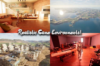 create realistic unreal engine 5 game level and environment