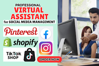 be virtual assistant for facebook, instagram, pinterest, shopify, tiktok, etsy