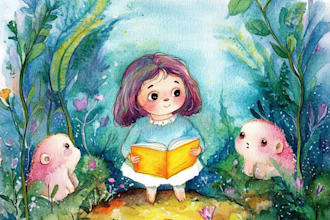 make watercolor illustration for children book, picture book