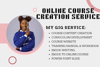 create online course content, course creation,training manual, course website