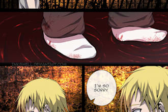 professionally do graphic novel illustration, 2d art nsfw comic manga comic book