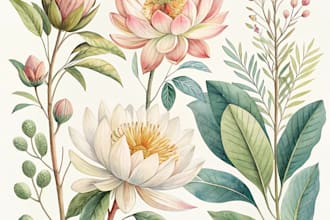 draw botanical illustration of flower illustration