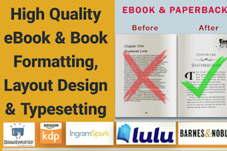 do book formatting, ebook formatting, paperback formatting, book layout design