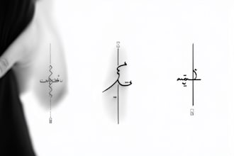 create arabic and persian minimal calligraphy tattoo