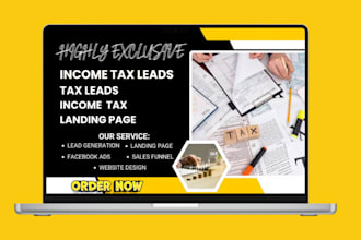 generate income tax leads tax preparation leads tax, income tax landing page