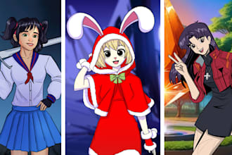 draw character design anime character fantasy character and furry art