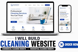 build cleaning website commercial cleaning website residential cleaning website