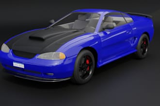 craft 3d realistic car,sport car for game,fivem,autocad,control rig,3d rendering