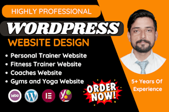 do wordpress website for personal trainer, fitness trainer, coaches, and gym