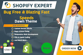 bug fix,liquid code fix,update or debugging of shopify dawn theme
