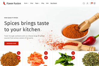 design spices shopify store food recipe website herb sauce seasoning website