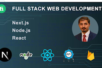 develop full stack websites with next js, react, and node js