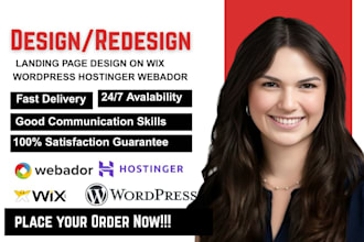 create design clone or redesign wix wordpress hostinger webador website design