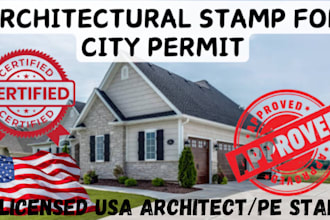 do pe stamp review and seal architectural drawings in USA for city permit