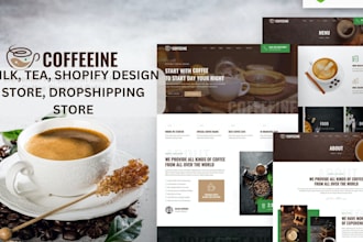 do private label tea brand shopify website dropshipping store, coffee milk store