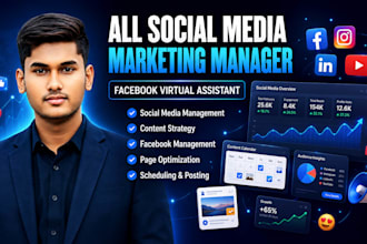 be your all social media marketing manager, facebook virtual assistant