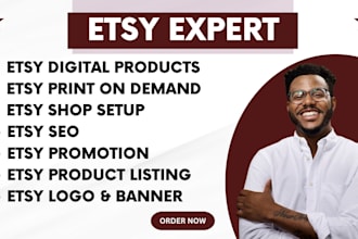 setup etsy shop, print on demand, etsy digital product, etsy SEO, stan store