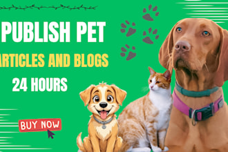 publish 750 words engaging all pet articles and blogs in 24 hrs
