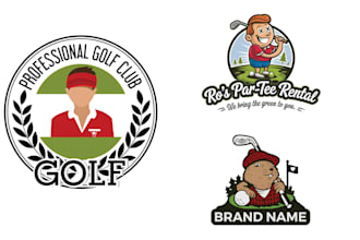 create sport cartoon golf logo