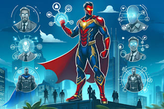 create concept art superhero character design for comics