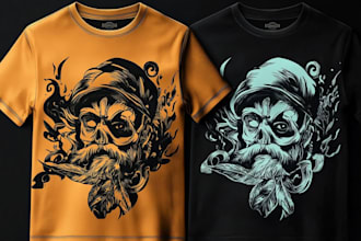 make a linocut t shirt design for brands