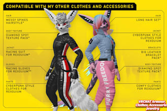 create clothes, accessories, jewelry, asset for vrchat, furry avatar, vriod