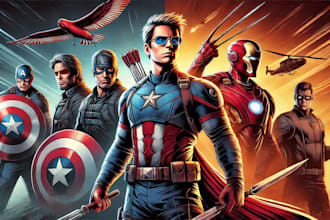 design your realistic superhero character art for you