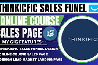 do thinkific sales funnel, lead magnet landing page, online course sales page