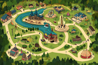 draw beautiful map in vector illustration