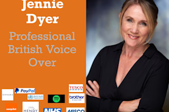 record a professional female british commercial voiceover
