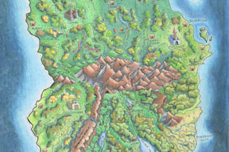 hand draw a country map for your book