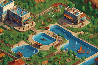 create a isometric map vector illustration