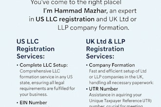 us llc registration ein application, and UK company formation service
