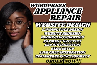 appliance repair website furniture website electrician website landing page