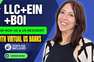 register llc for any state of USA company formation with virtual bank accounts